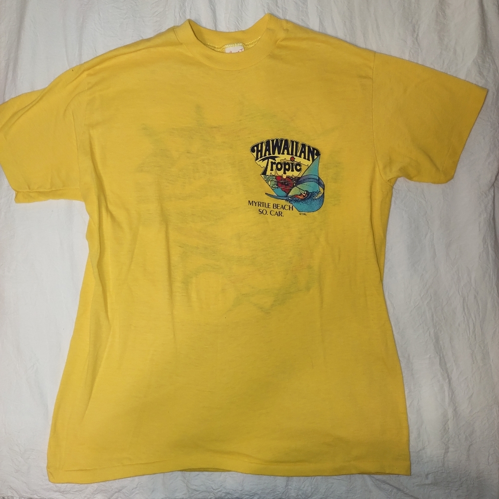 VTG Hawaiian Tropic shirt Myrtle Beach Single Stitch Sz L